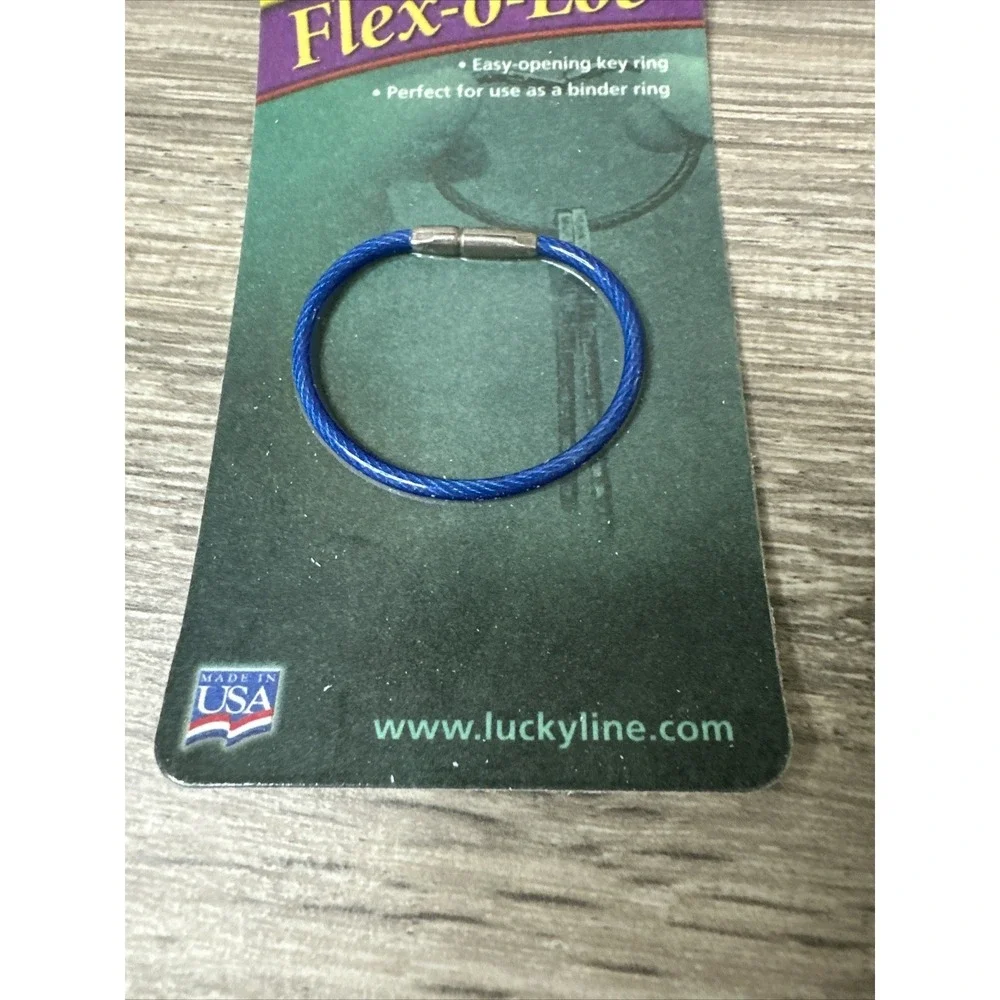 Lucky Line Flex-o-Loc Key Ring Unisex OS Blue New Aircraft Cable 71101 USA